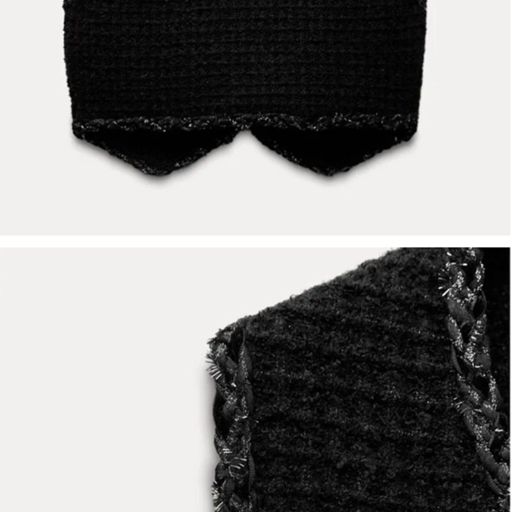 Zara Black Knit Vest with Embroidery - Picture 3 of 6